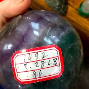 Rainbow fluorite sphere